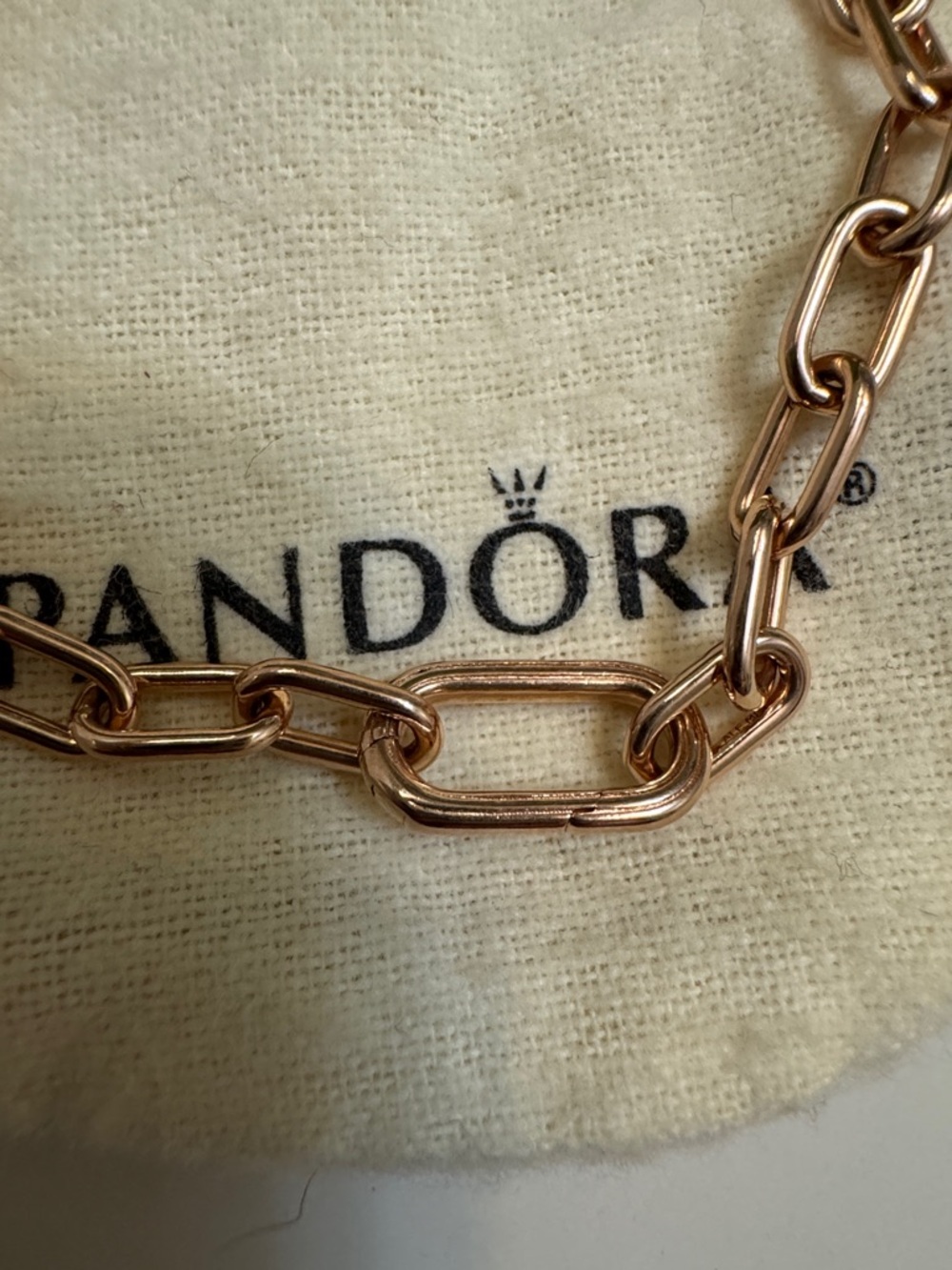 Pandora Rose Gold paperclip Bracelet - Picture 4 of 7